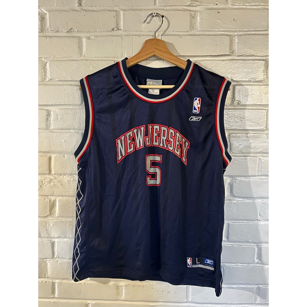 VINTAGE Reebok JASON KIDD NEW JERSEY NETS Basketball #5 JERSEY-YOUTH L 14-16 NBA